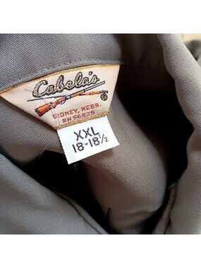 True Vintage XXL Cabelas Shirt Short-Sleeve Gray Patrol Utility Uniform Epaulet